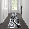 2' x 7' Gray Abstract Area Rug - Olefin Rug - Hallway, Entryway, or Bedroom - Flash Furniture