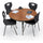 Activity Table - 42'' Round - Amber Cherry Top Surface - Black Edgeband - BALT