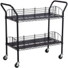 Safco Double Sided Wire Book Cart - 4 Shelf - 200 lb Capacity - 4 Casters - 3'' Caster Size - Steel - 34'' Width x 19.3'' Depth x 40.5'' Height - Black