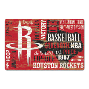 Houston Rockets Sign 11x17 Wood Wordage - WinCraft