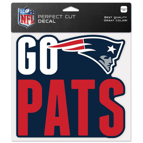 New England Patriots Decal 8x8 Perfect Cut Color Slogan - WinCraft