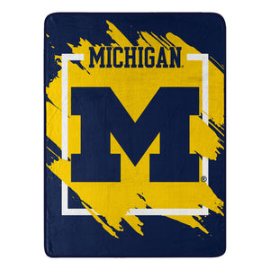 Michigan Wolverines Blanket 46x60 Micro Raschel Dimensional Design Rolled - The Northwest Company