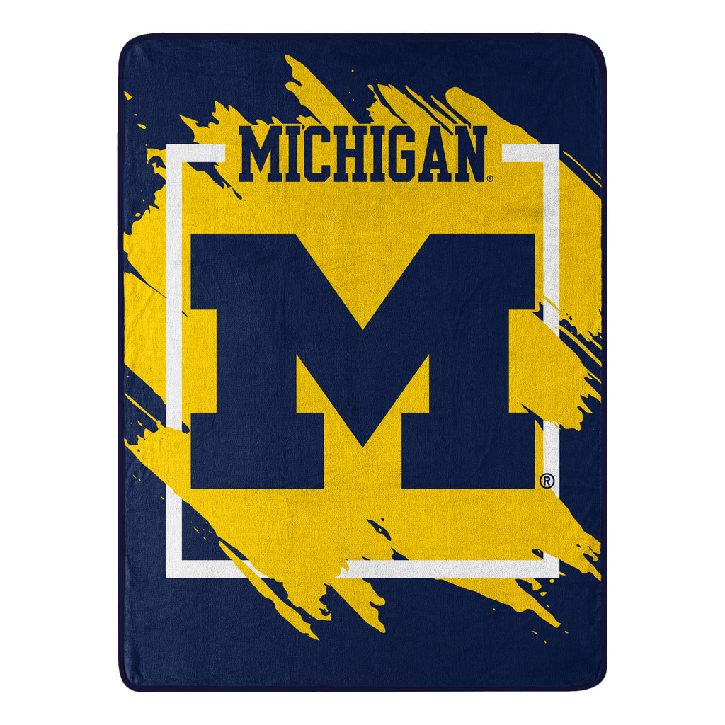 Michigan Wolverines Blanket 46x60 Micro Raschel Dimensional Design Rolled - The Northwest Company