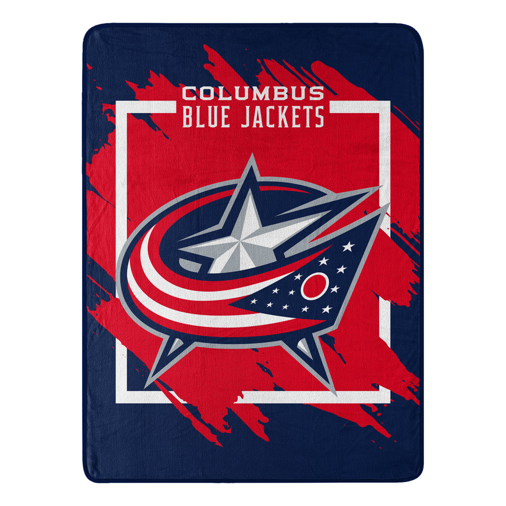 Columbus Blue Jackets Blanket 46x60 Micro Raschel Dimensional Design Rolled - The Northwest Company