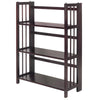 3-Shelf Folding Stackable Bookcase 27.5'' Wide-Espresso - Casual Home