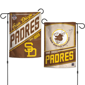 San Diego Padres Flag 12x18 Garden Style 2 Sided Cooperstown - WinCraft