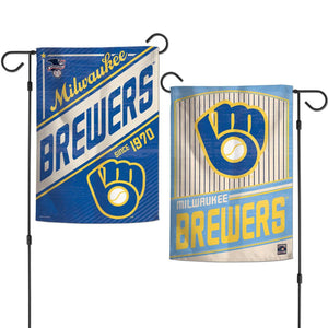 Milwaukee Brewers Flag 12x18 Garden Style 2 Sided Cooperstown - WinCraft
