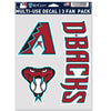 Arizona Diamondbacks Decal Multi Use Fan 3 Pack - Wincraft