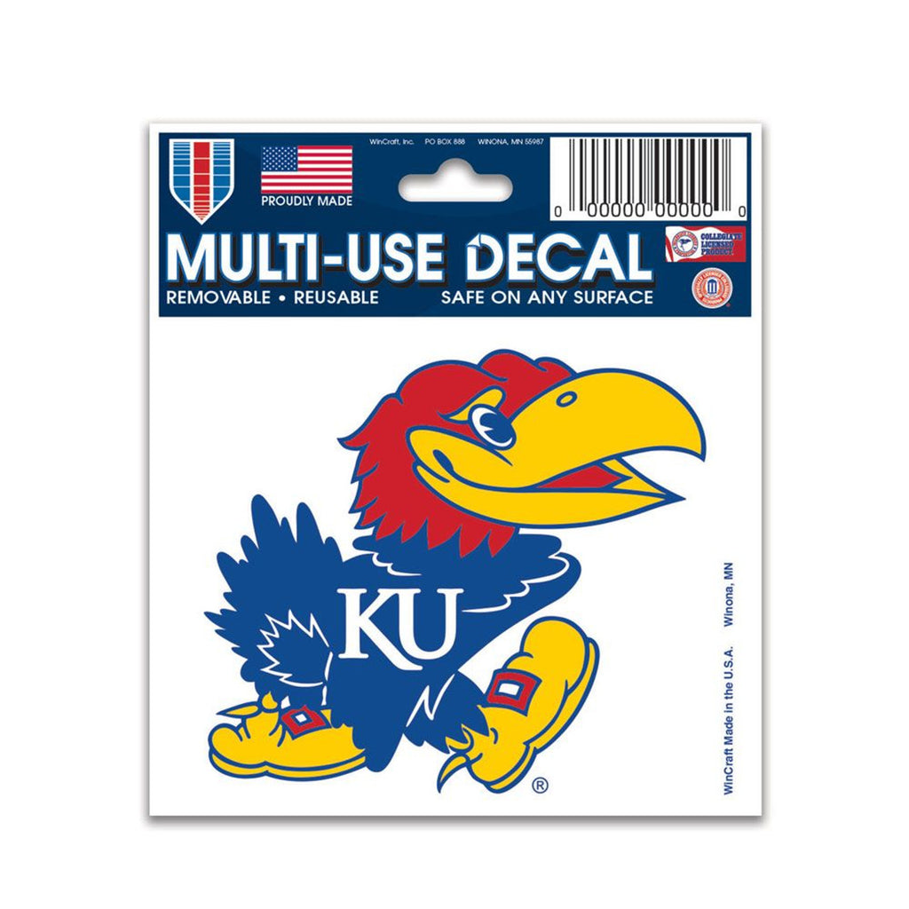 Kansas Jayhawks Decal 3x4 Multi Use Color - WinCraft