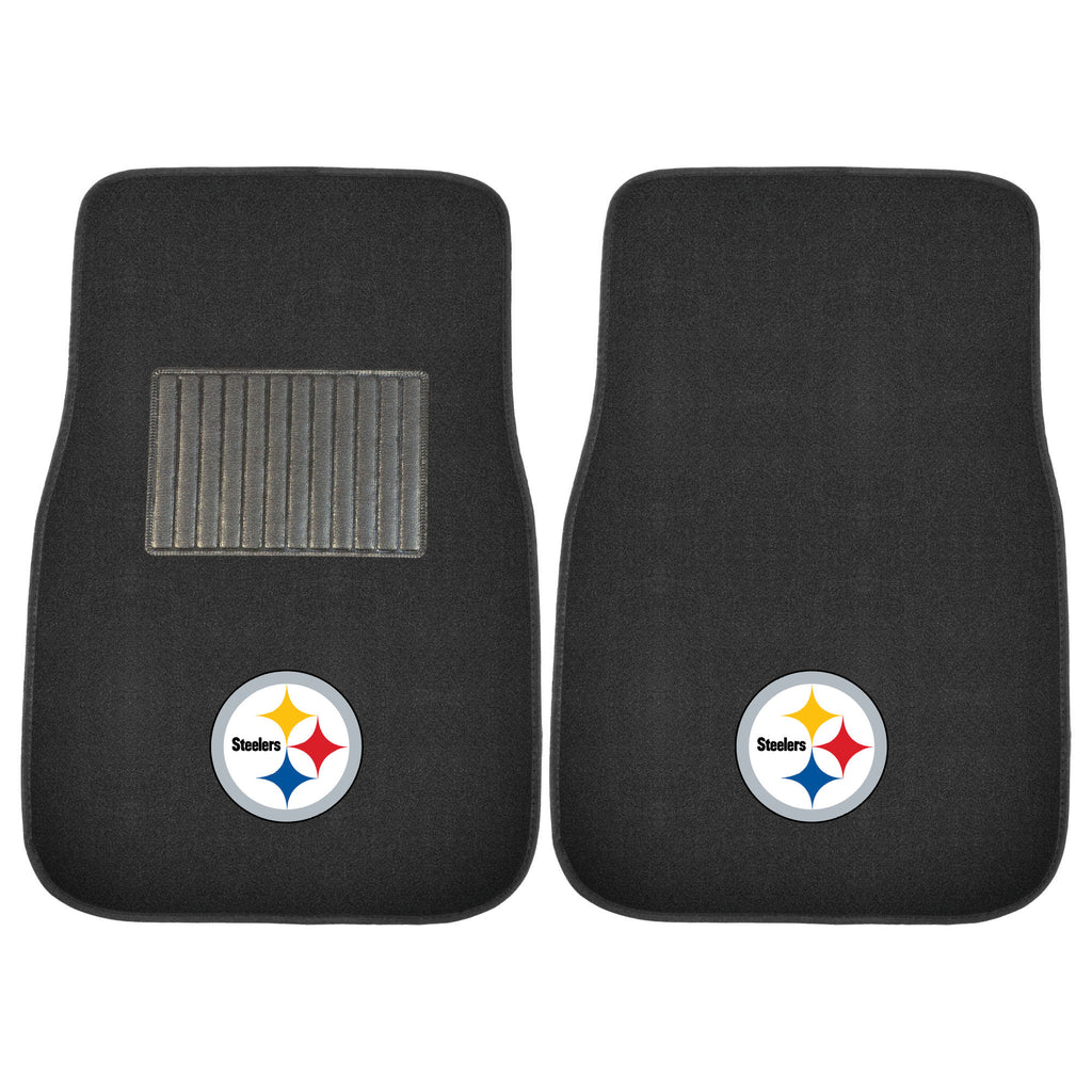 Fanmats - NFL - Pittsburgh Steelers 2-pc Embroidered Car Mat Set 17''x25.5''