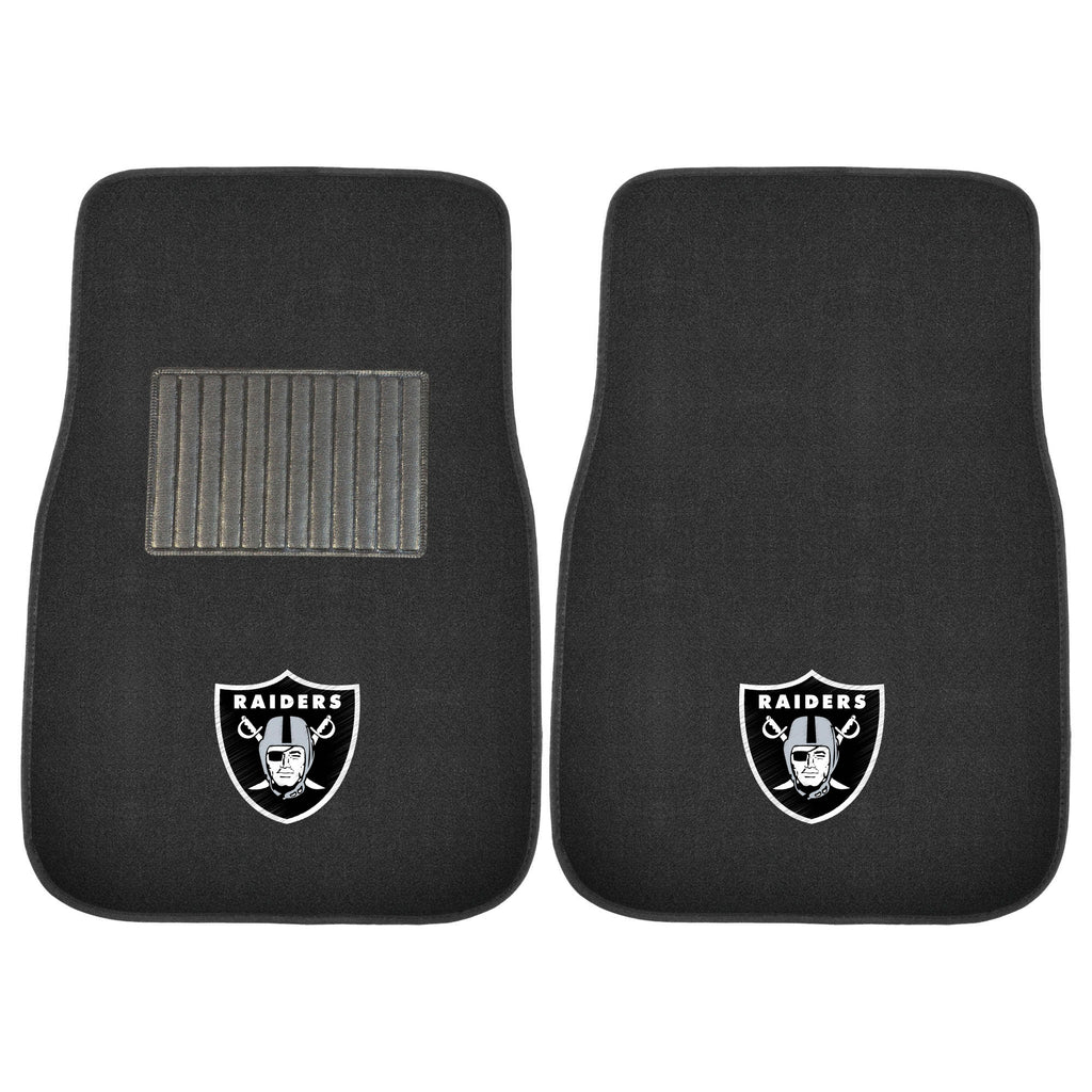 Fanmats - NFL - Oakland Raiders 2-pc Embroidered Car Mat Set 17''x25.5''
