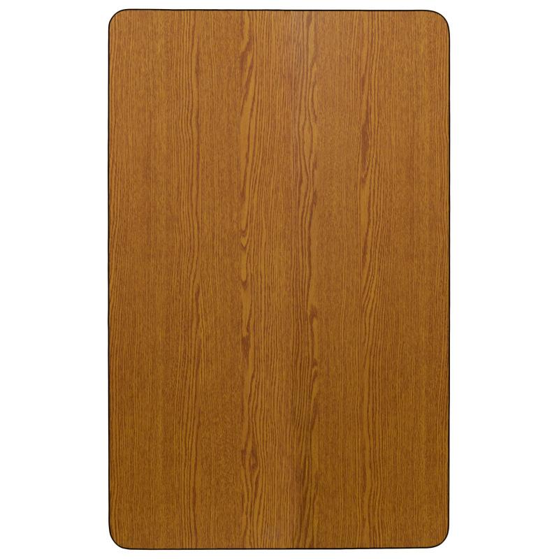 Mobile 36''W x 72''L Oak Thermal Activity Table - Standard Height Legs - Flash Furniture