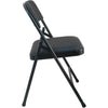 Advantage Black Padded Metal Folding Chair - Black 1-in Fabric Seat - Flash Furniture