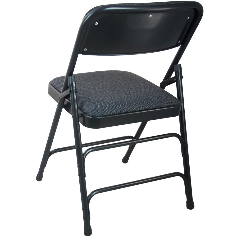 Advantage Black Padded Metal Folding Chair - Black 1-in Fabric Seat - Flash Furniture