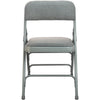 Advantage Grey Padded Metal Folding Chair - Grey 1-in Fabric Seat - Flash Furniture