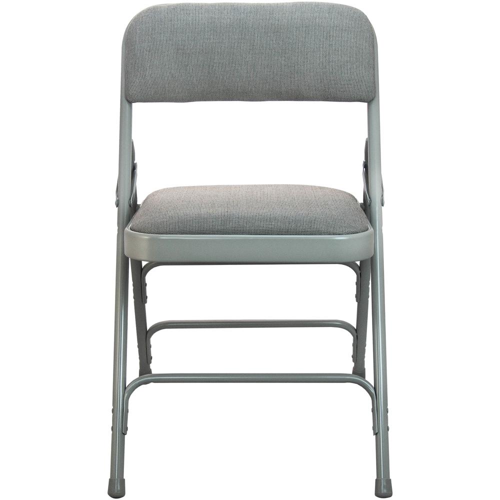 Advantage Grey Padded Metal Folding Chair - Grey 1-in Fabric Seat - Flash Furniture