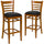 2 Pk. Cherry Finished Ladder Back Wooden Restaurant Barstool - Black Vinyl Seat - Flash Furniture