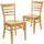 2 Pk. HERCULES Series Natural Wood Finished Ladder Back Wooden Restaurant Chair - Flash Furniture