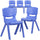 5 Pk. Blue Plastic Stackable School Chair with 15.5'' Seat Height - Flash Furniture
