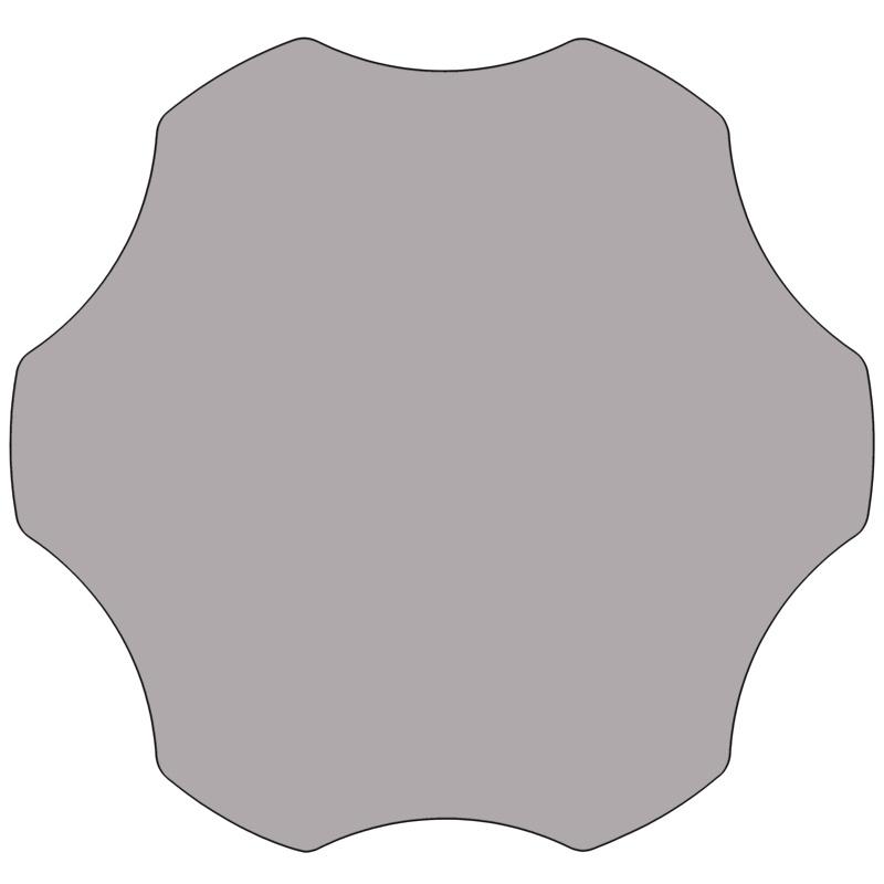 60'' Flower Grey Thermal Laminate Activity Table - Height Adjustable Short Legs - Flash Furniture
