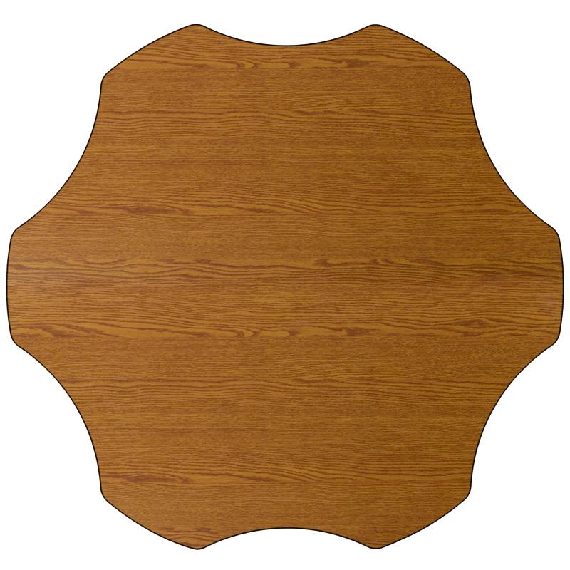 60'' Flower Oak Thermal Laminate Activity Table - Height Adjustable Short Legs - Flash Furniture