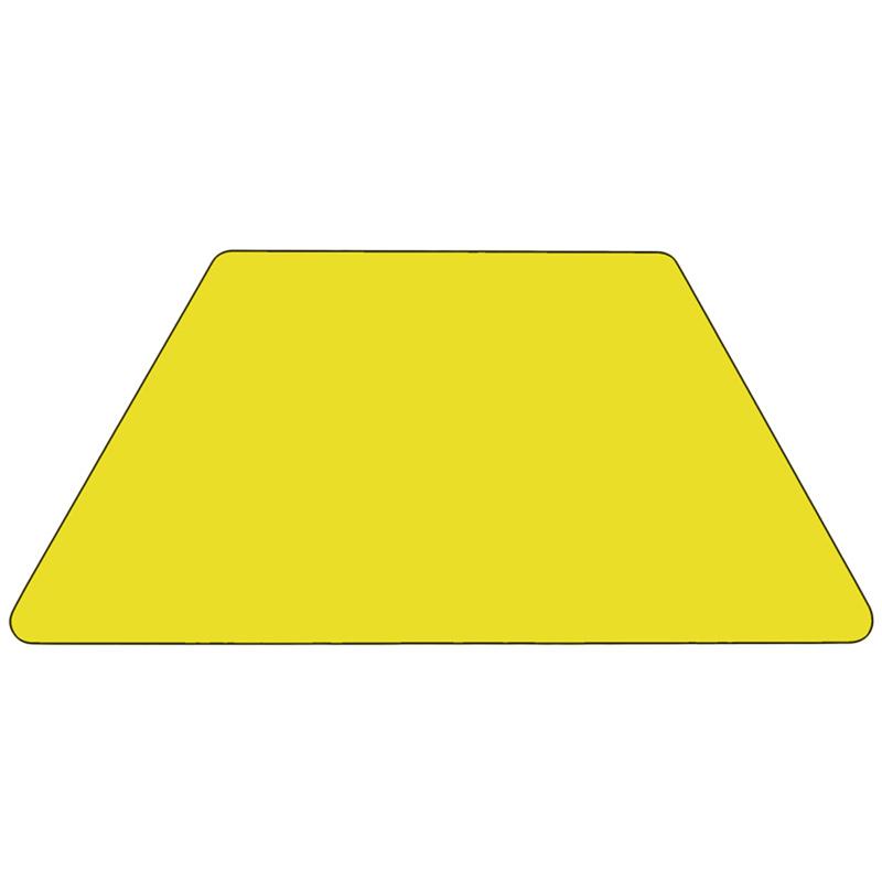 22.5''W x 45''L Trapezoid Yellow HP Activity Table - Height Short Legs - Flash Furniture