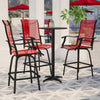 Set of 2 Outdoor Stools - 360 Degree Swivel Bar Stools - Flash Furniture