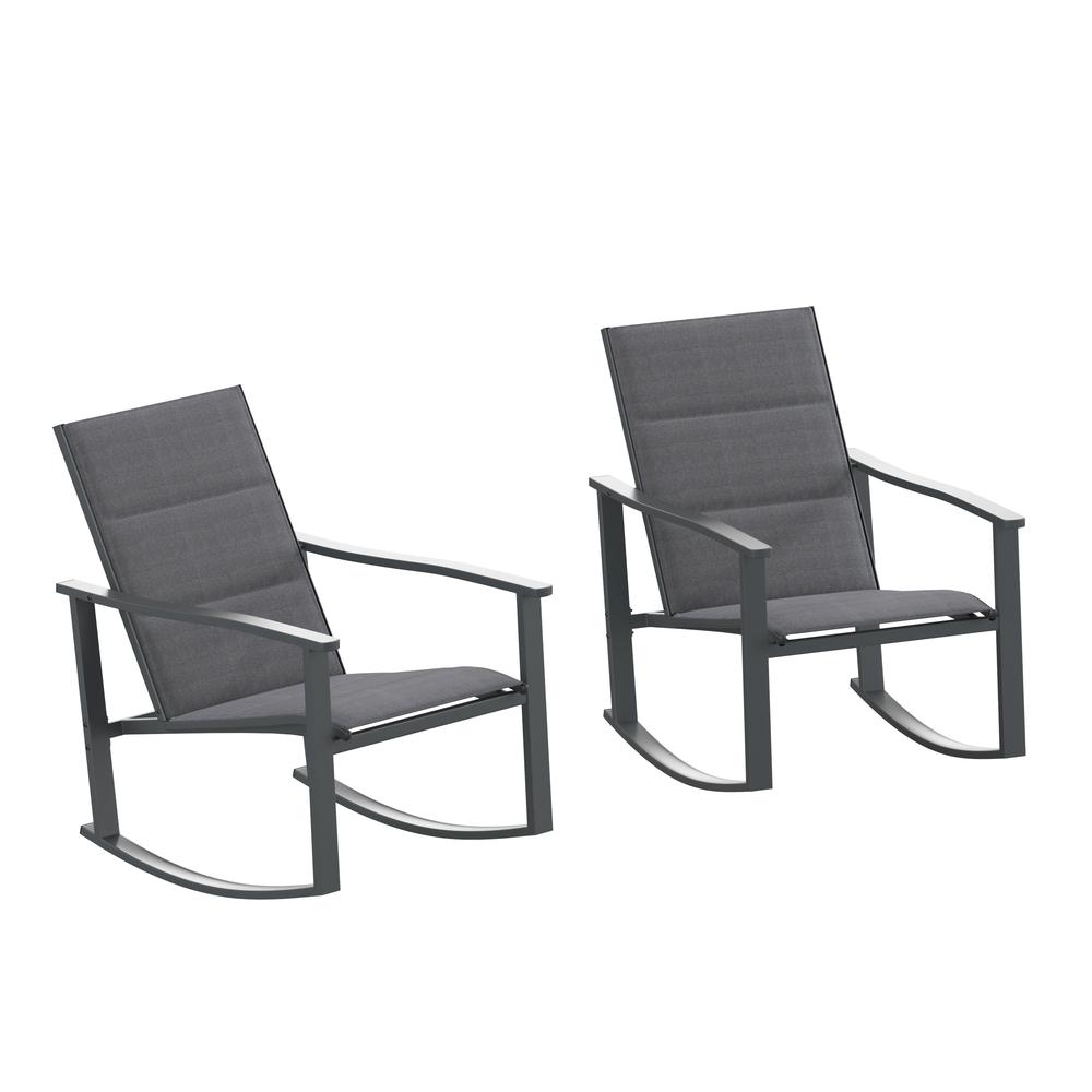 Modern Set of 2 Outdoor Rocking Chairs - Flash Furniture