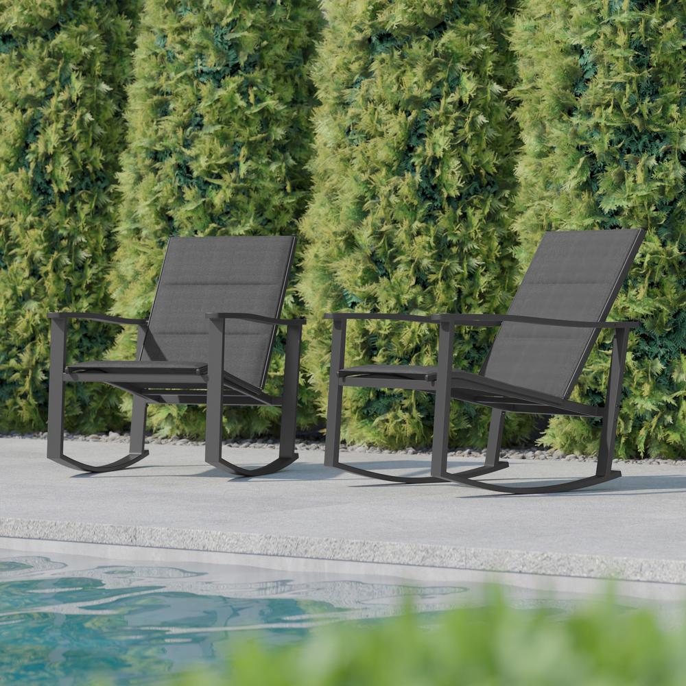 Modern Set of 2 Outdoor Rocking Chairs - Flash Furniture