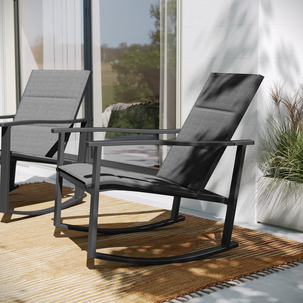 Modern Set of 2 Outdoor Rocking Chairs - Flash Furniture