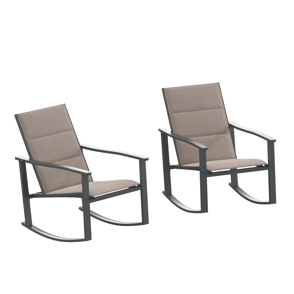 Modern Set of 2 Outdoor Rocking Chairs - Flash Furniture