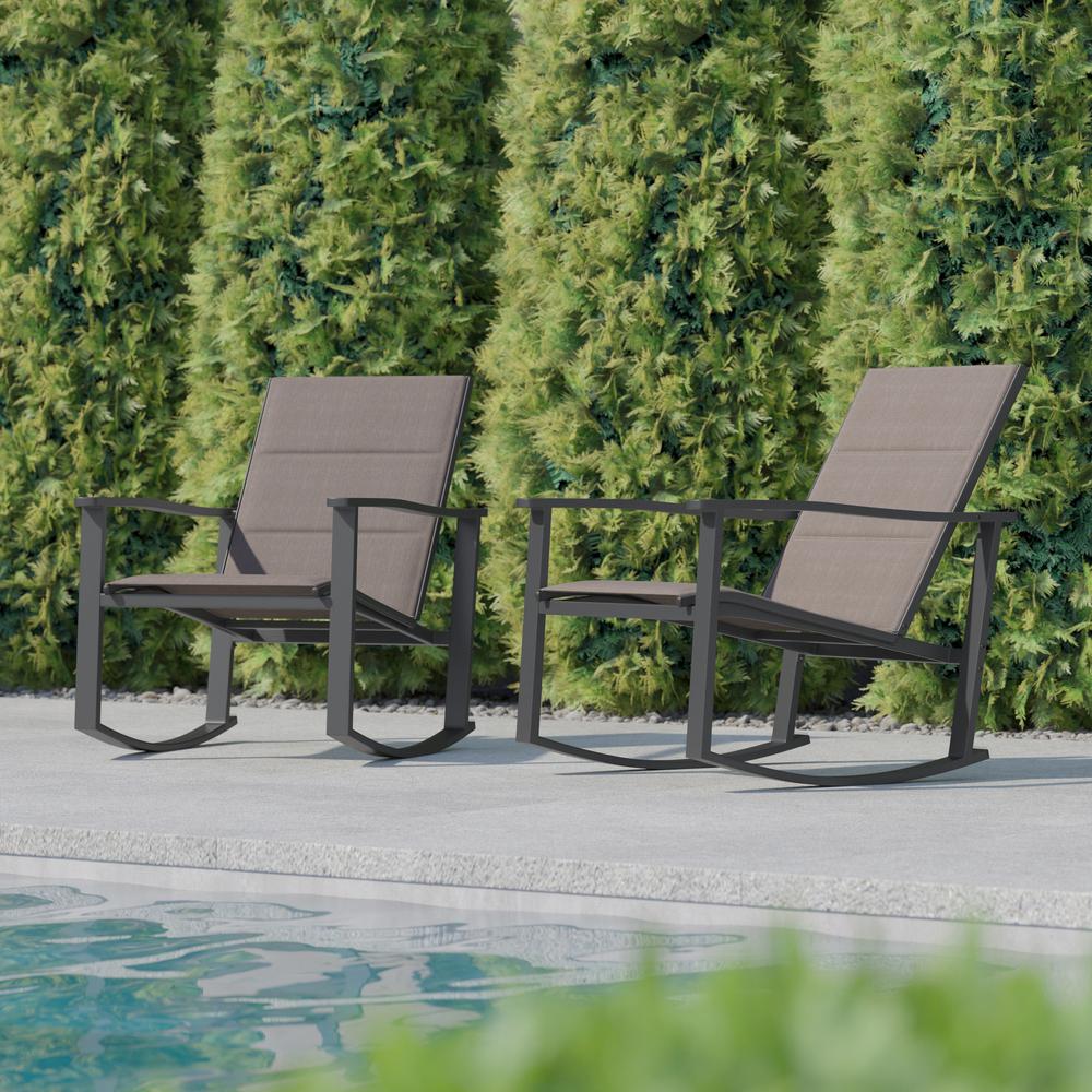 Modern Set of 2 Outdoor Rocking Chairs - Flash Furniture