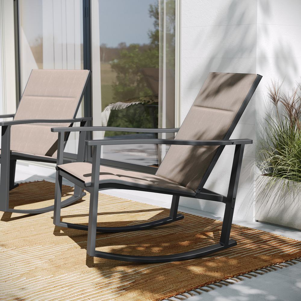 Modern Set of 2 Outdoor Rocking Chairs - Flash Furniture