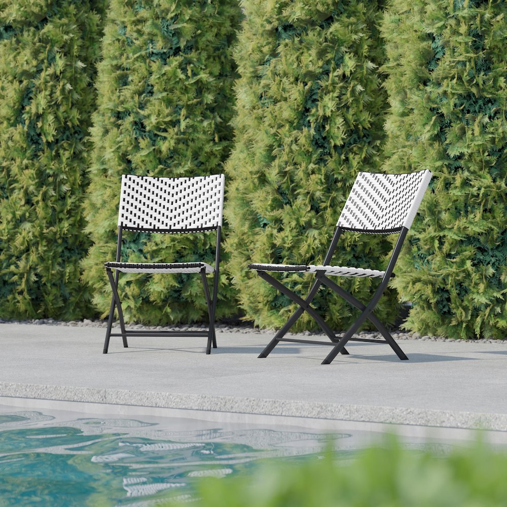 Set of 2 Modern Folding French Bistro Chairs - Flash Furniture