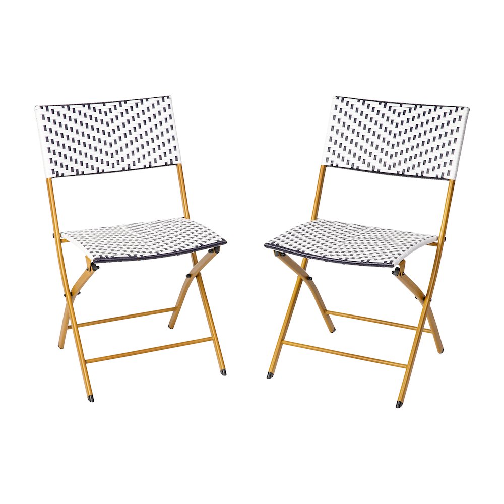 Set of 2 Modern Folding French Bistro Chairs - Flash Furniture