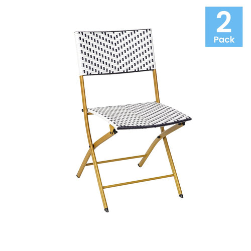 Set of 2 Modern Folding French Bistro Chairs - Flash Furniture