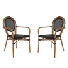 Set of 2 Classic Commercial Grade Bistro Chairs, Black/Natural Frame - Flash Furniture