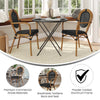Set of 2 Classic Commercial Grade Bistro Chairs, Black/Natural Frame - Flash Furniture
