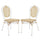 2 Pack Bistro Stacking Chair, Natural PE Cane Rattan and White Aluminum Frame - Flash Furniture