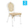 2 Pack Bistro Stacking Chair, Natural PE Cane Rattan and White Aluminum Frame - Flash Furniture