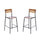 2 Pack Cyprus Solid Wood Bar Stools, Black Metal Frames, Antique Copper Finish - Flash Furniture