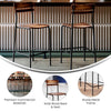 2 Pack Cyprus Solid Wood Bar Stools, Black Metal Frames, Antique Copper Finish - Flash Furniture