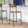 2 Pack Cyprus Solid Wood Bar Stools, Black Metal Frames, Antique Copper Finish - Flash Furniture