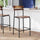 2 Pack Cyprus Solid Wood Bar Stools, Black Metal Frames, Antique Copper Finish - Flash Furniture