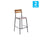 2 Pack Cyprus Solid Wood Bar Stools, Black Metal Frames, Antique Copper Finish - Flash Furniture