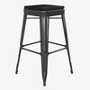 Modern Industrial Metal Bar Stool with Poly Resin Seat, Set of 4 - Flash Furniture