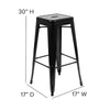 Modern Industrial Metal Bar Stool with Poly Resin Seat, Set of 4 - Flash Furniture