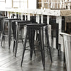 Modern Industrial Metal Bar Stool with Poly Resin Seat, Set of 4 - Flash Furniture