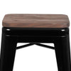 Set of 4 Modern Industrial Metal Stools in Black - Flash Furniture