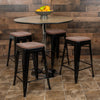 Set of 4 Modern Industrial Metal Stools in Black - Flash Furniture